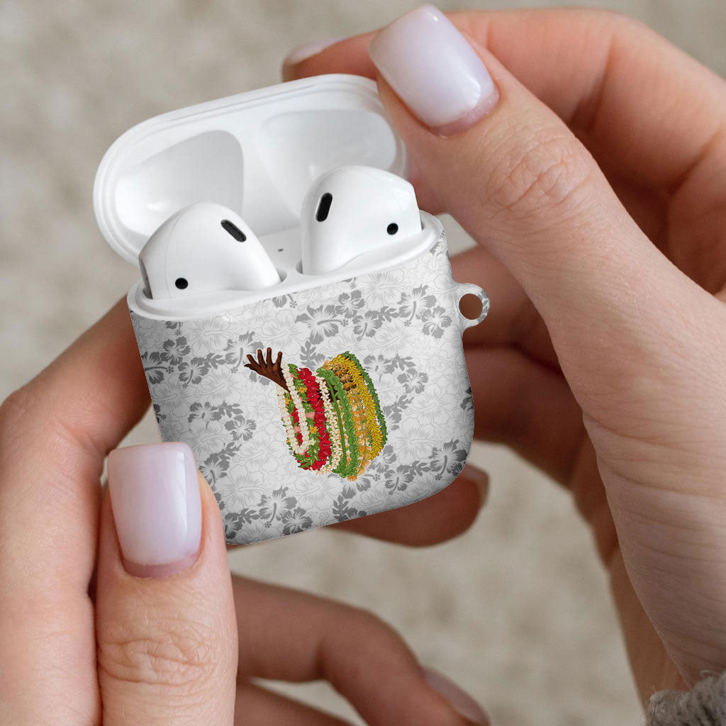 Hawaii Lei Kamehameha AirPods Case Ke'oke'o Seamless Pattern Hibiscus Flower