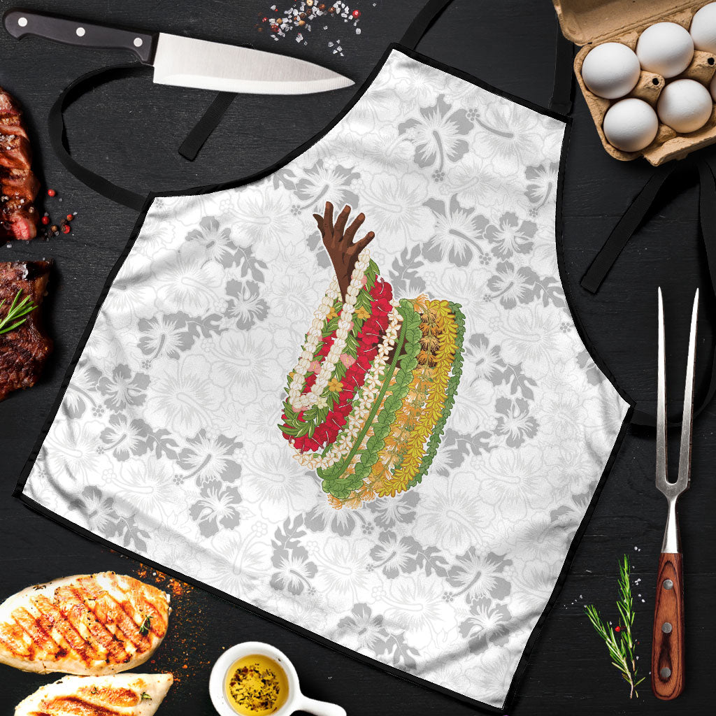 Hawaii Lei Kamehameha Apron Ke'oke'o Seamless Pattern Hibiscus Flower