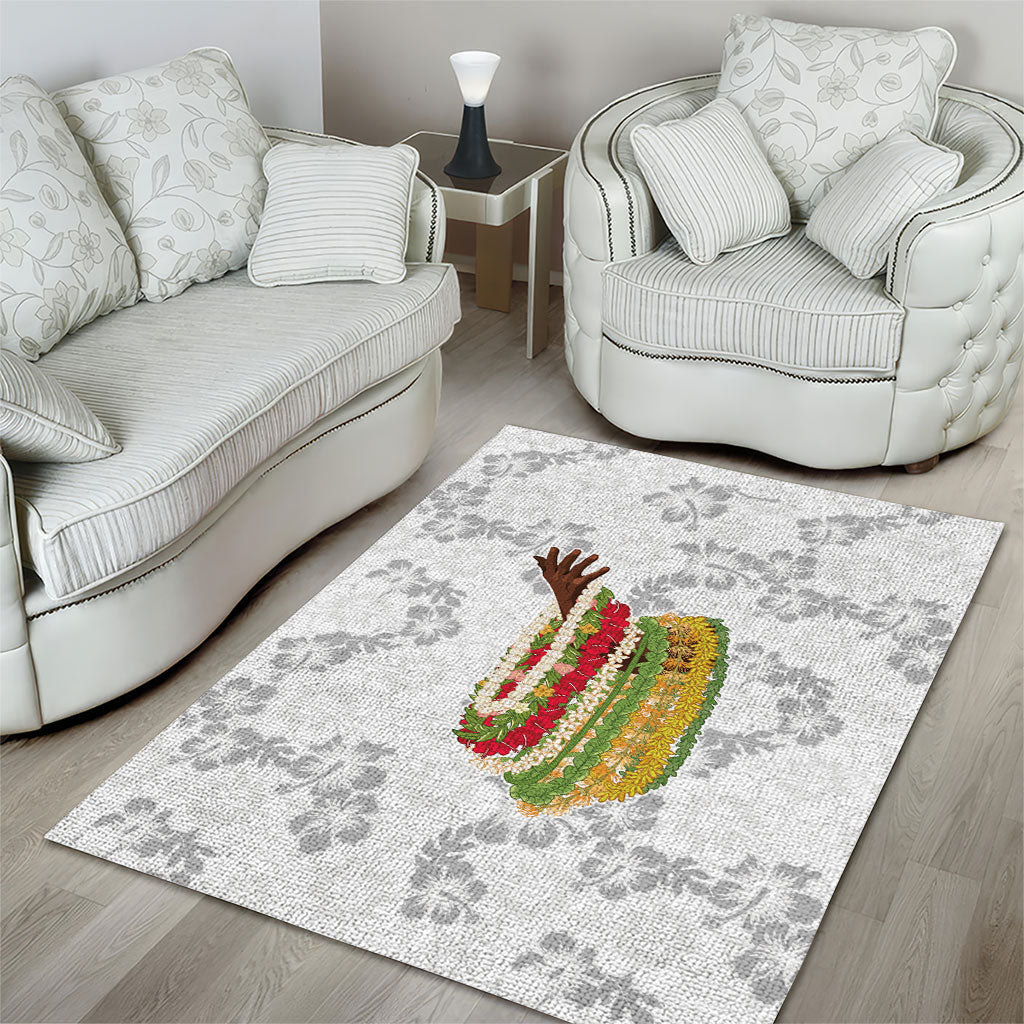 Hawaii Lei Kamehameha Area Rug Ke'oke'o Seamless Pattern Hibiscus Flower