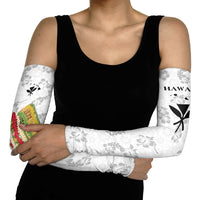 Hawaii Lei Kamehameha Arm Sleeves Ke'oke'o Seamless Pattern Hibiscus Flower