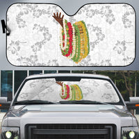 Hawaii Lei Kamehameha Auto Sun Shade Ke'oke'o Seamless Pattern Hibiscus Flower