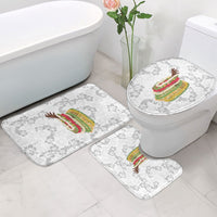 Hawaii Lei Kamehameha Bathroom Set Ke'oke'o Seamless Pattern Hibiscus Flower