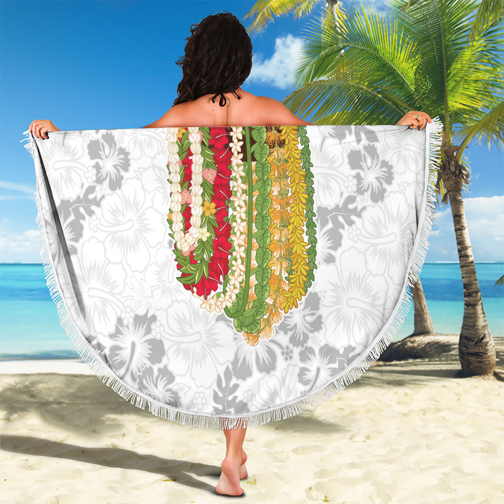 Hawaii Lei Kamehameha Beach Blanket Ke'oke'o Seamless Pattern Hibiscus Flower
