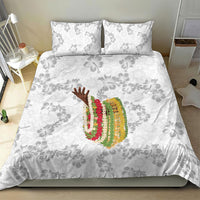 Hawaii Lei Kamehameha Bedding Set Ke'oke'o Seamless Pattern Hibiscus Flower