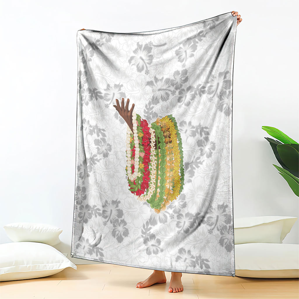 Hawaii Lei Kamehameha Blanket Ke'oke'o Seamless Pattern Hibiscus Flower