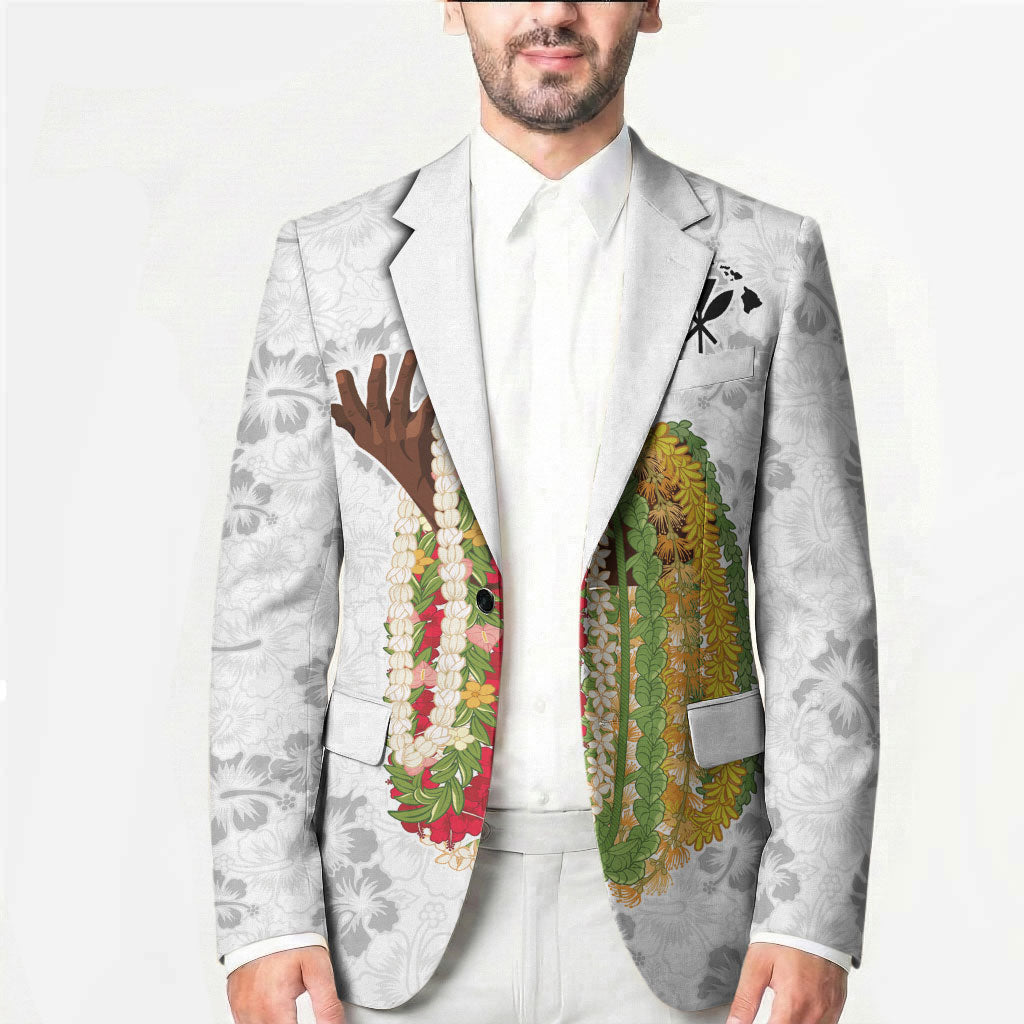 Hawaii Lei Kamehameha Blazer Ke'oke'o Seamless Pattern Hibiscus Flower