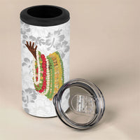 Hawaii Lei Kamehameha 4 in 1 Can Cooler Tumbler Ke'oke'o Seamless Pattern Hibiscus Flower