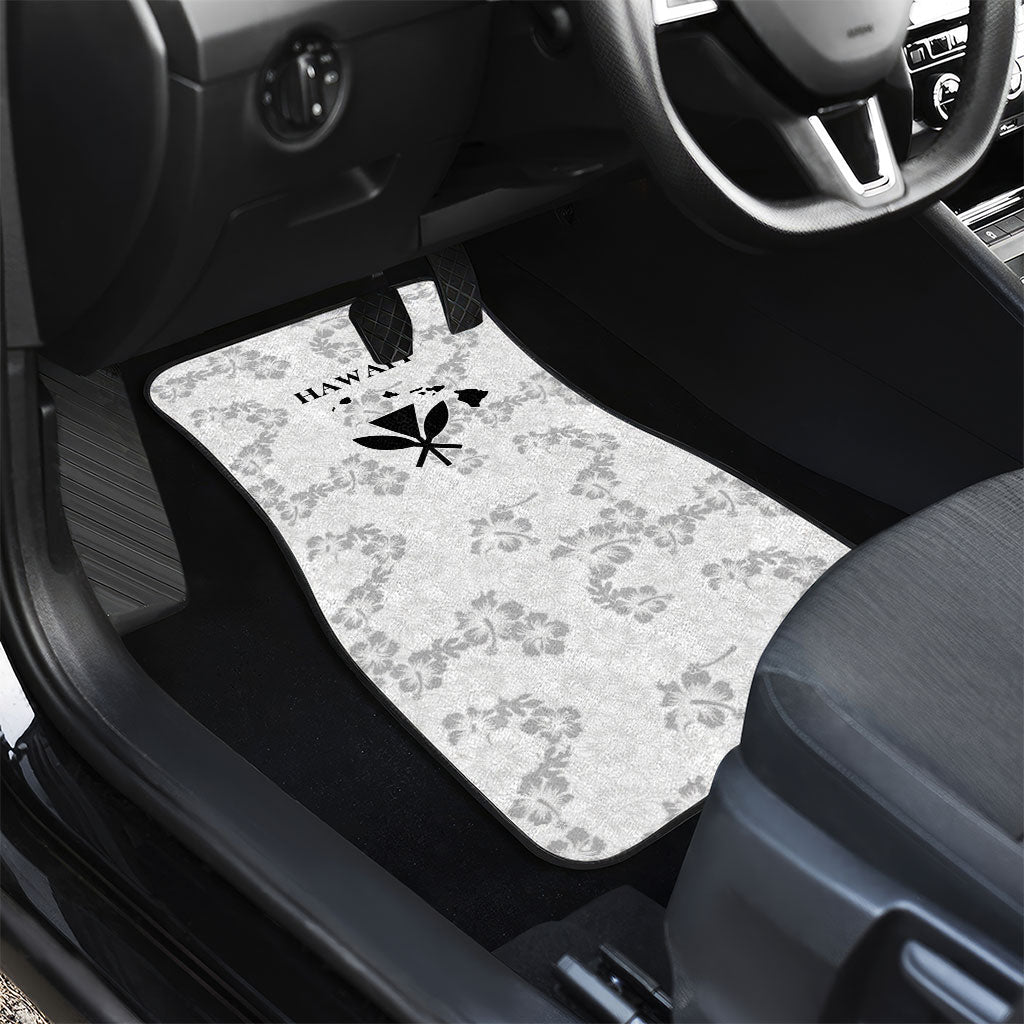 Hawaii Lei Kamehameha Car Mats Ke'oke'o Seamless Pattern Hibiscus Flower