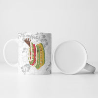 Hawaii Lei Kamehameha Ceramic Mug Ke'oke'o Seamless Pattern Hibiscus Flower