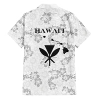 Hawaii Lei Kamehameha Family Matching Off The Shoulder Long Sleeve Dress and Hawaiian Shirt Ke'oke'o Seamless Pattern Hibiscus Flower