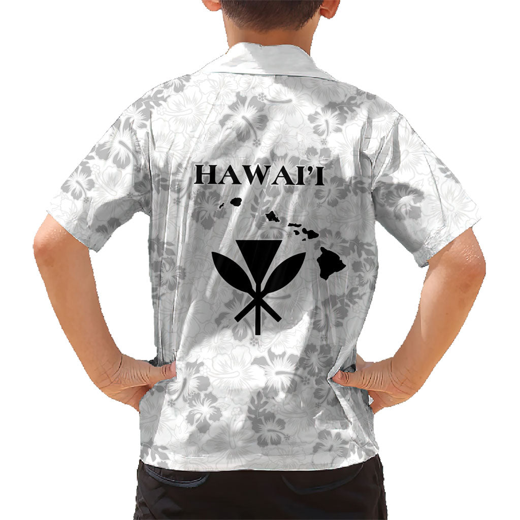 Hawaii Lei Kamehameha Family Matching Off Shoulder Maxi Dress and Hawaiian Shirt Ke'oke'o Seamless Pattern Hibiscus Flower