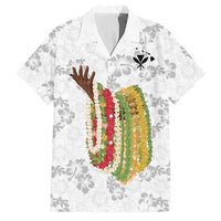 Hawaii Lei Kamehameha Family Matching Off Shoulder Maxi Dress and Hawaiian Shirt Ke'oke'o Seamless Pattern Hibiscus Flower