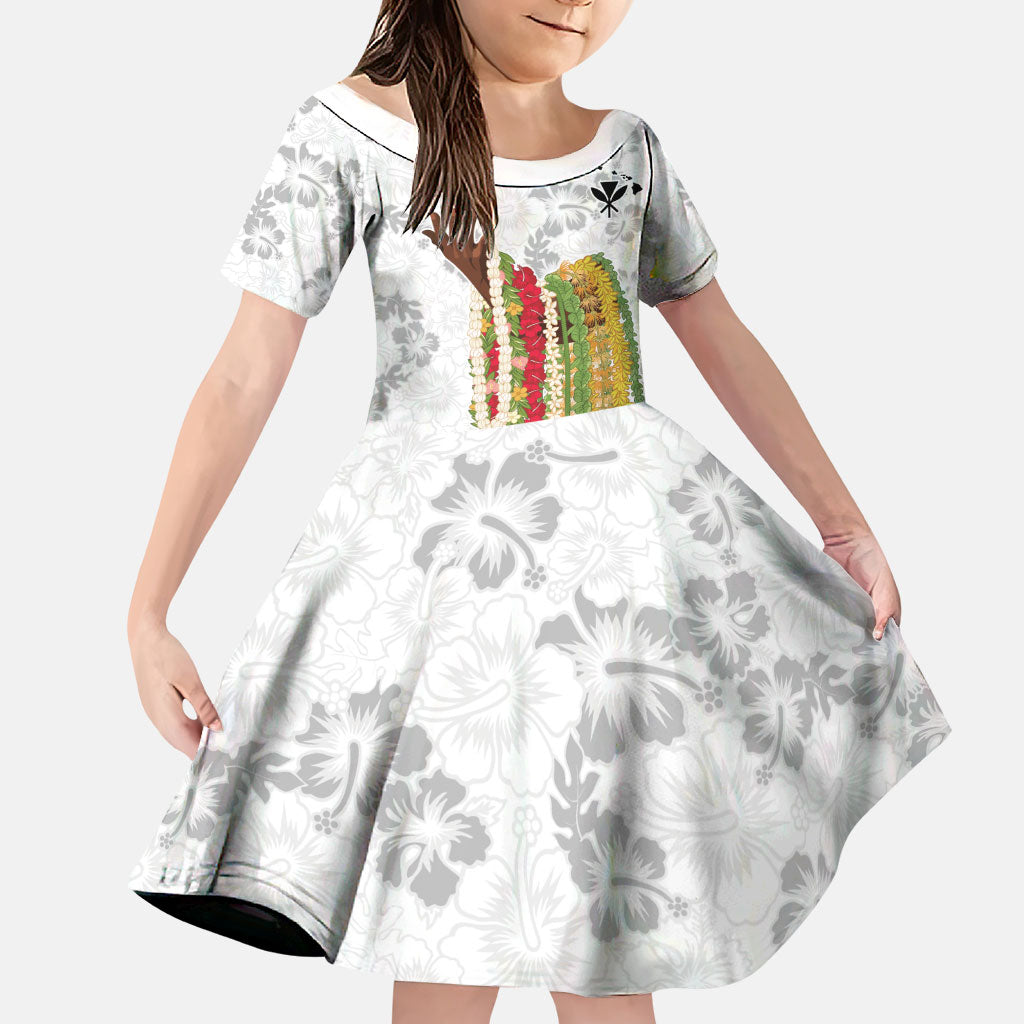 Hawaii Lei Kamehameha Family Matching Summer Maxi Dress and Hawaiian Shirt Ke'oke'o Seamless Pattern Hibiscus Flower