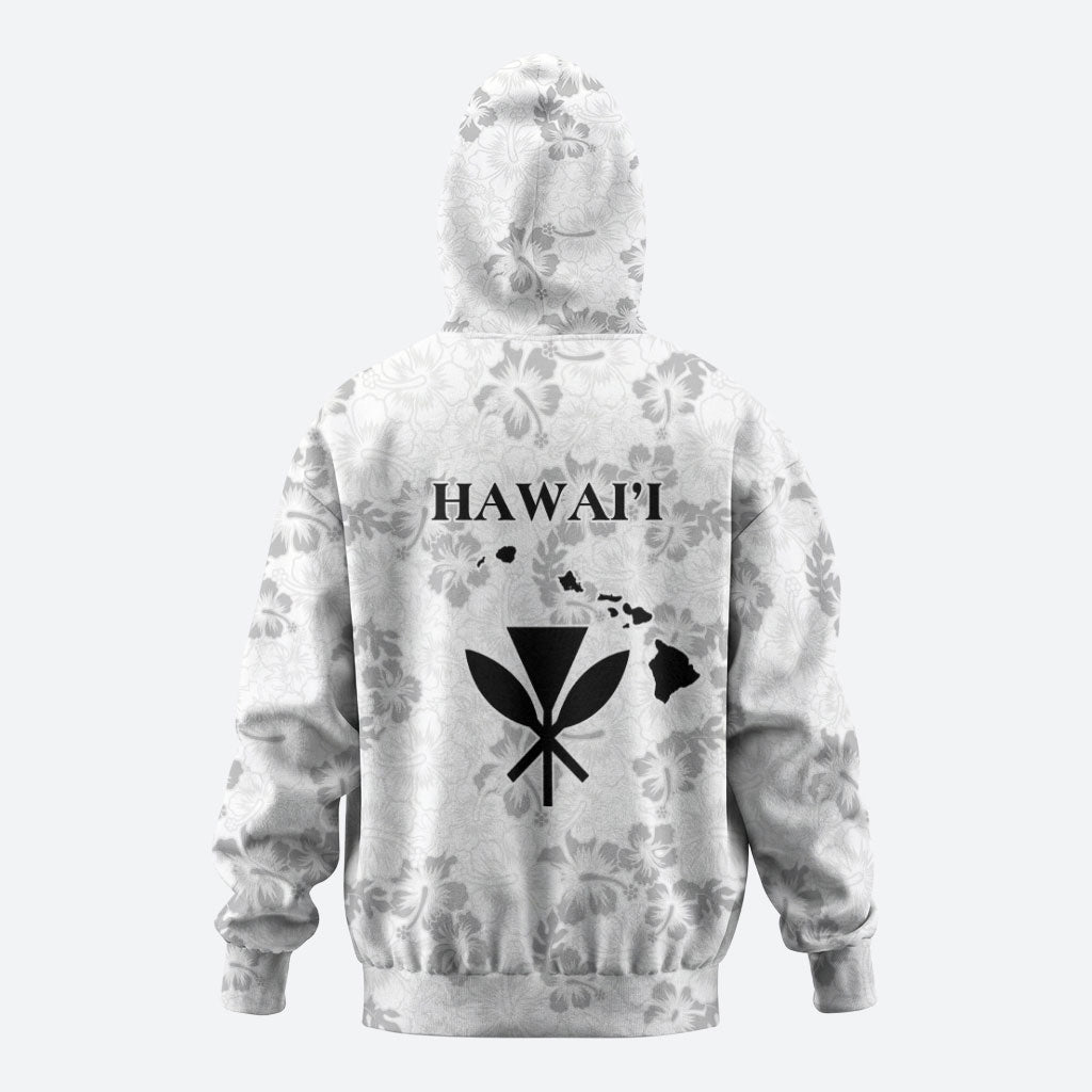 Hawaii Lei Kamehameha Hoodie Ke'oke'o Seamless Pattern Hibiscus Flower LT9 - Polynesian Pride