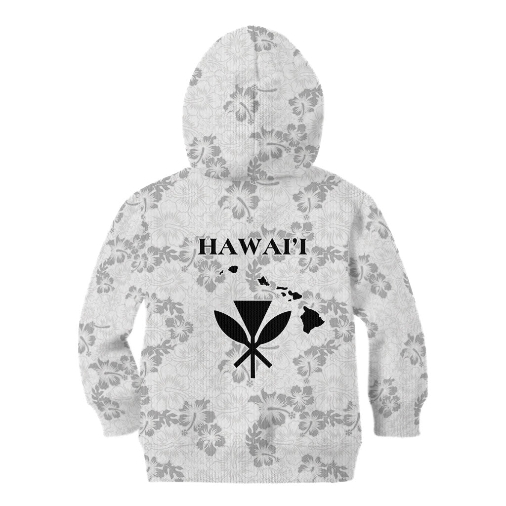 Hawaii Lei Kamehameha Kid Hoodie Ke'oke'o Seamless Pattern Hibiscus Flower