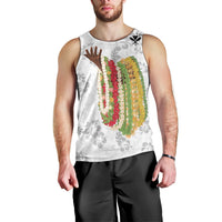 Hawaii Lei Kamehameha Men Tank Top Ke'oke'o Seamless Pattern Hibiscus Flower LT9 - Polynesian Pride