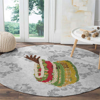 Hawaii Lei Kamehameha Round Carpet Ke'oke'o Seamless Pattern Hibiscus Flower