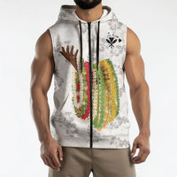 Hawaii Lei Kamehameha Sleeveless Zip Hoodie Ke'oke'o Seamless Pattern Hibiscus Flower LT9 - Polynesian Pride