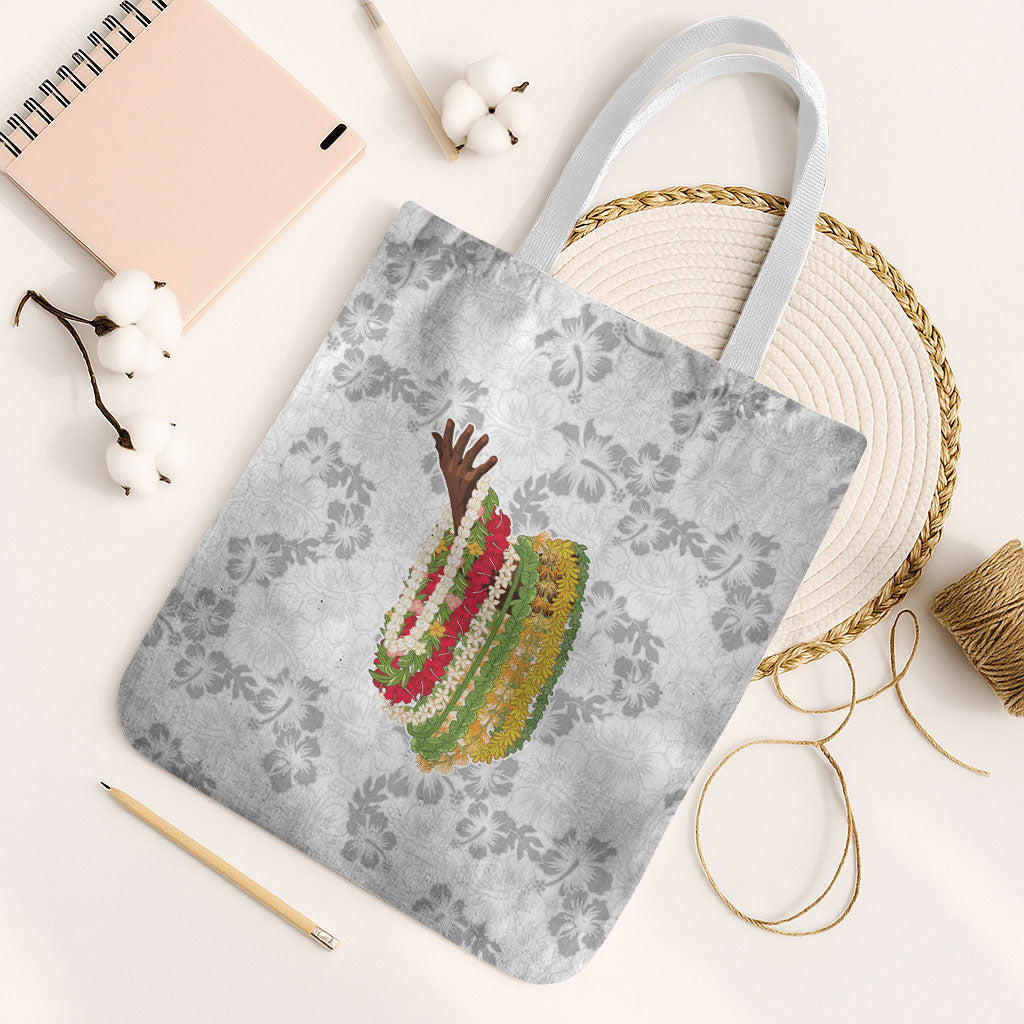 Hawaii Lei Kamehameha Tote Bag Ke'oke'o Seamless Pattern Hibiscus Flower
