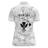 Hawaii Lei Kamehameha Women Polo Shirt Ke'oke'o Seamless Pattern Hibiscus Flower LT9 - Polynesian Pride