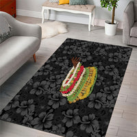 Hawaii Lei Kamehameha Area Rug Ele'ele Seamless Pattern Hibiscus Flower
