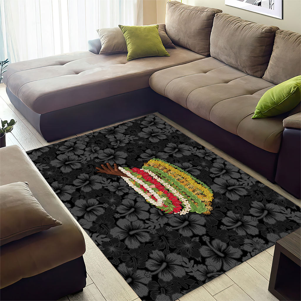 Hawaii Lei Kamehameha Area Rug Ele'ele Seamless Pattern Hibiscus Flower