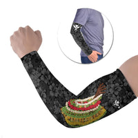 Hawaii Lei Kamehameha Arm Sleeves Ele'ele Seamless Pattern Hibiscus Flower