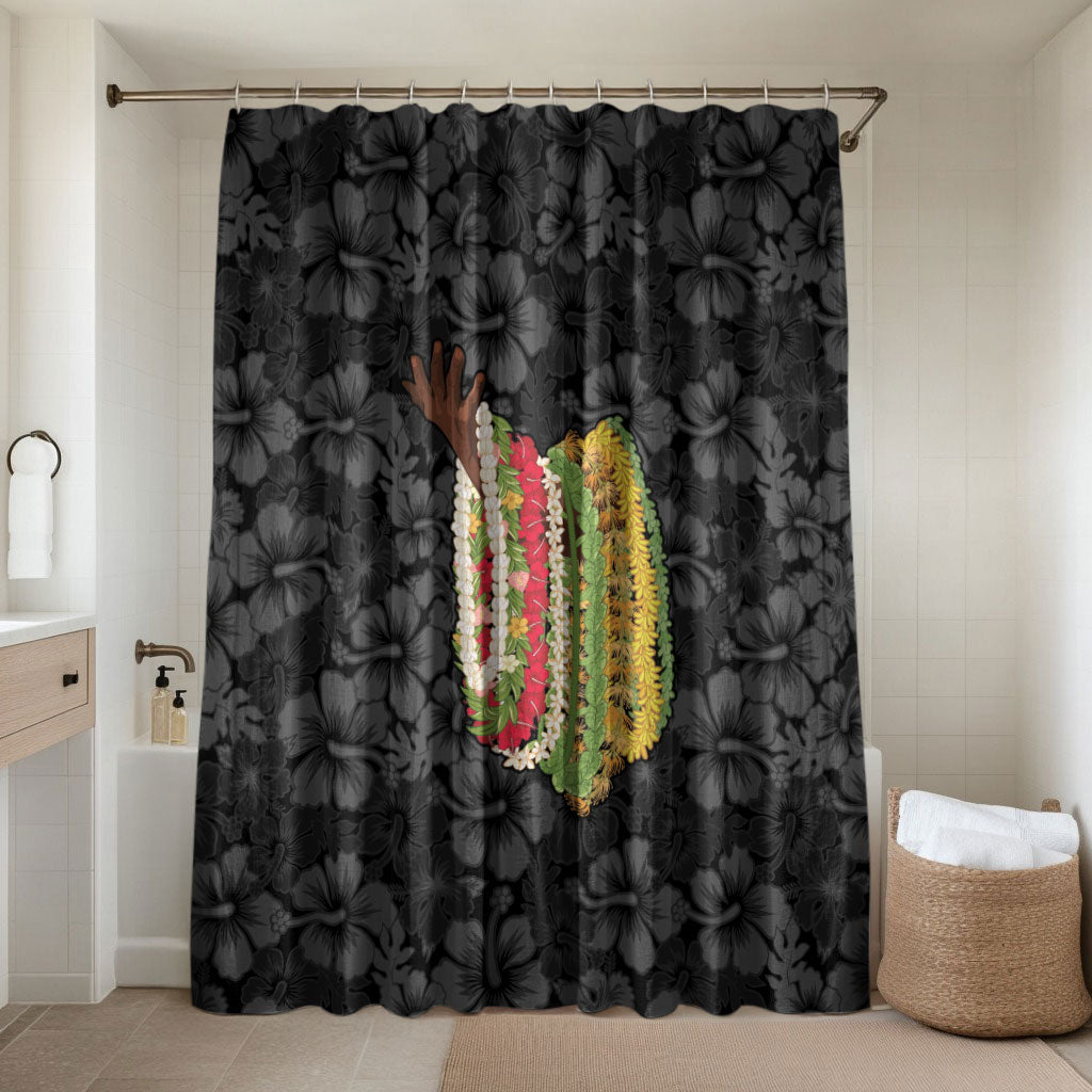 Hawaii Lei Kamehameha Bathroom Set Ele'ele Seamless Pattern Hibiscus Flower