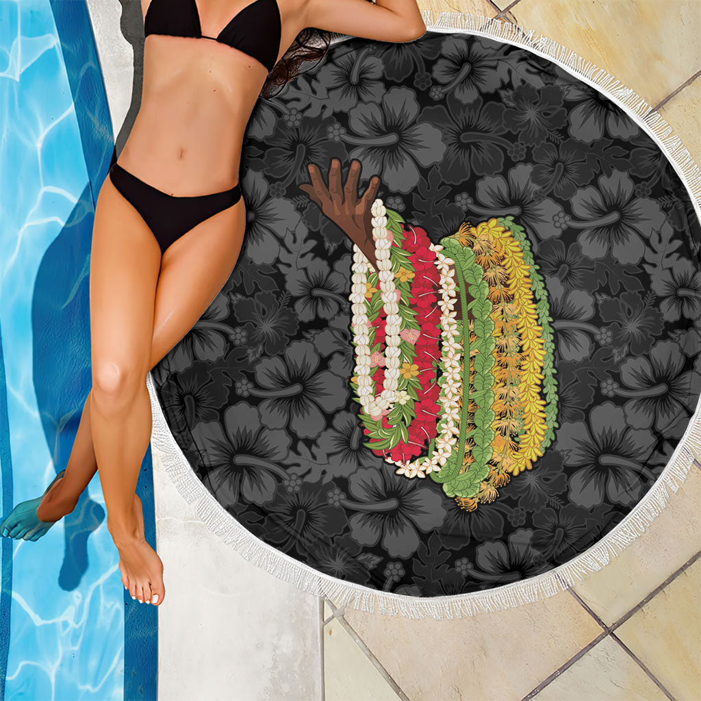 Hawaii Lei Kamehameha Beach Blanket Ele'ele Seamless Pattern Hibiscus Flower