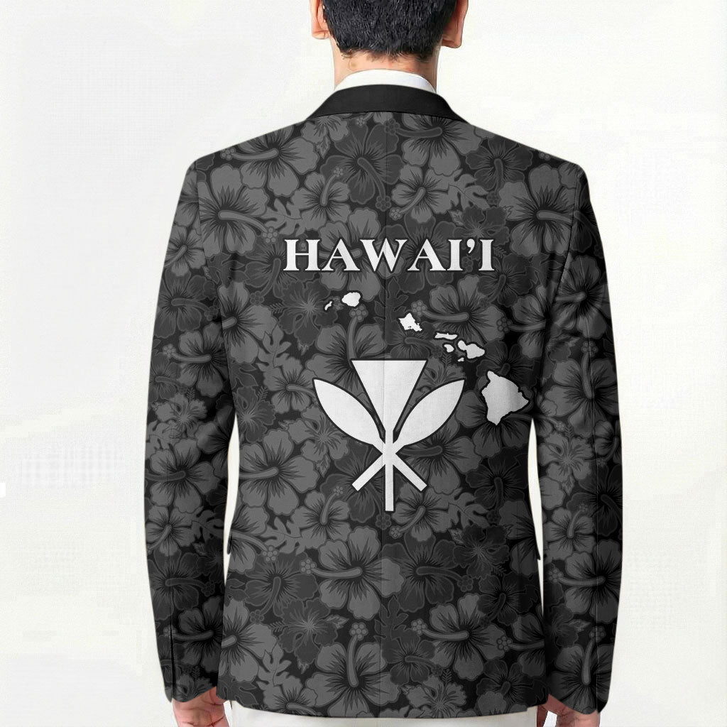Hawaii Lei Kamehameha Blazer Ele'ele Seamless Pattern Hibiscus Flower LT9 - Polynesian Pride