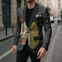 Hawaii Lei Kamehameha Blazer Ele'ele Seamless Pattern Hibiscus Flower LT9 - Polynesian Pride