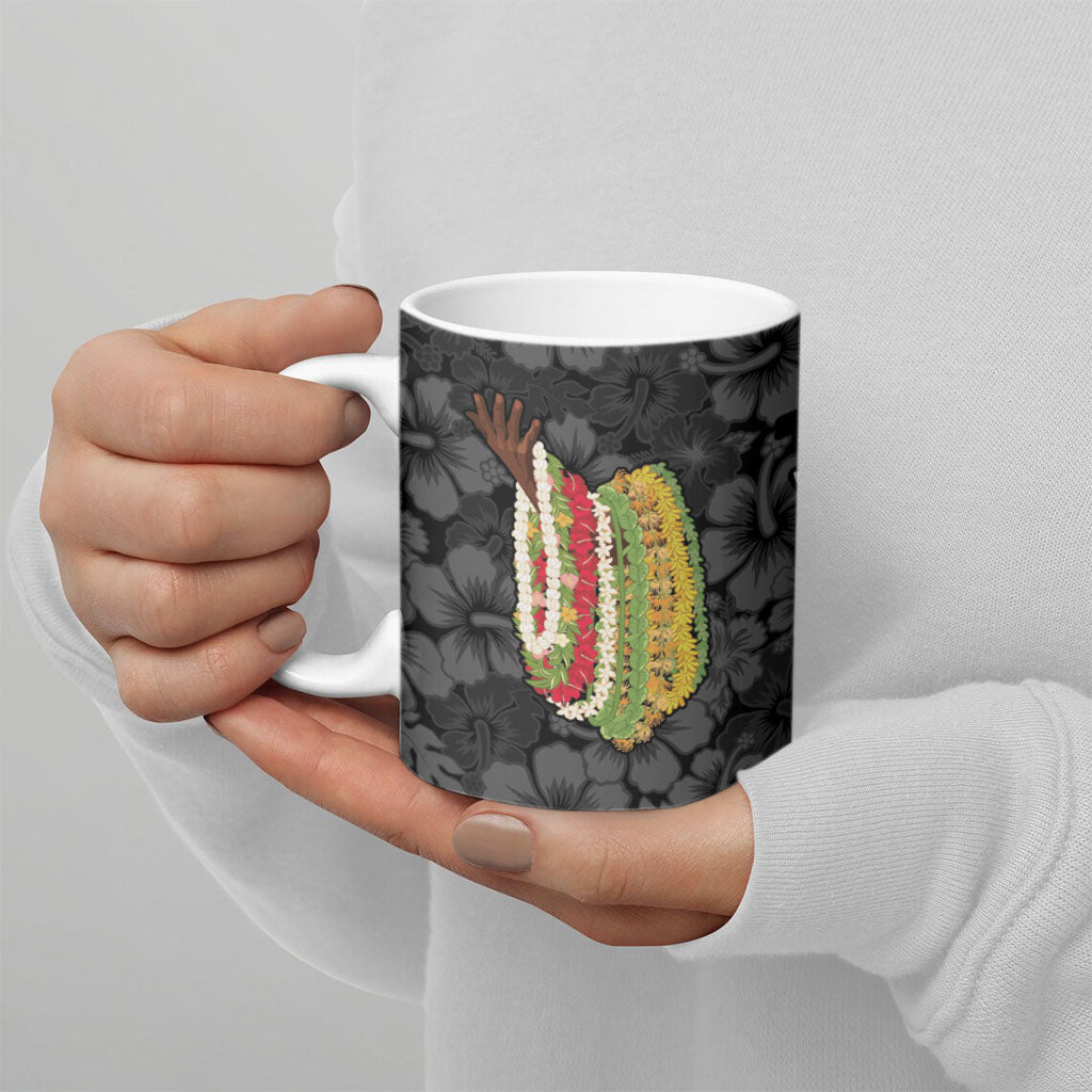 Hawaii Lei Kamehameha Ceramic Mug Ele'ele Seamless Pattern Hibiscus Flower LT9 - Polynesian Pride
