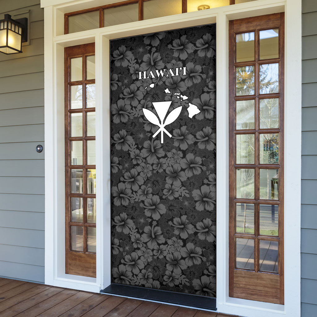 Hawaii Lei Kamehameha Door Cover Ele'ele Seamless Pattern Hibiscus Flower