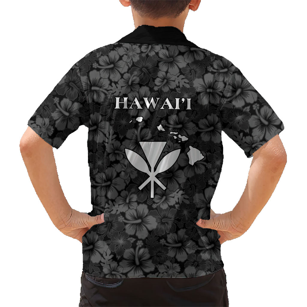 Hawaii Lei Kamehameha Family Matching Off Shoulder Short Dress and Hawaiian Shirt Ele'ele Seamless Pattern Hibiscus Flower