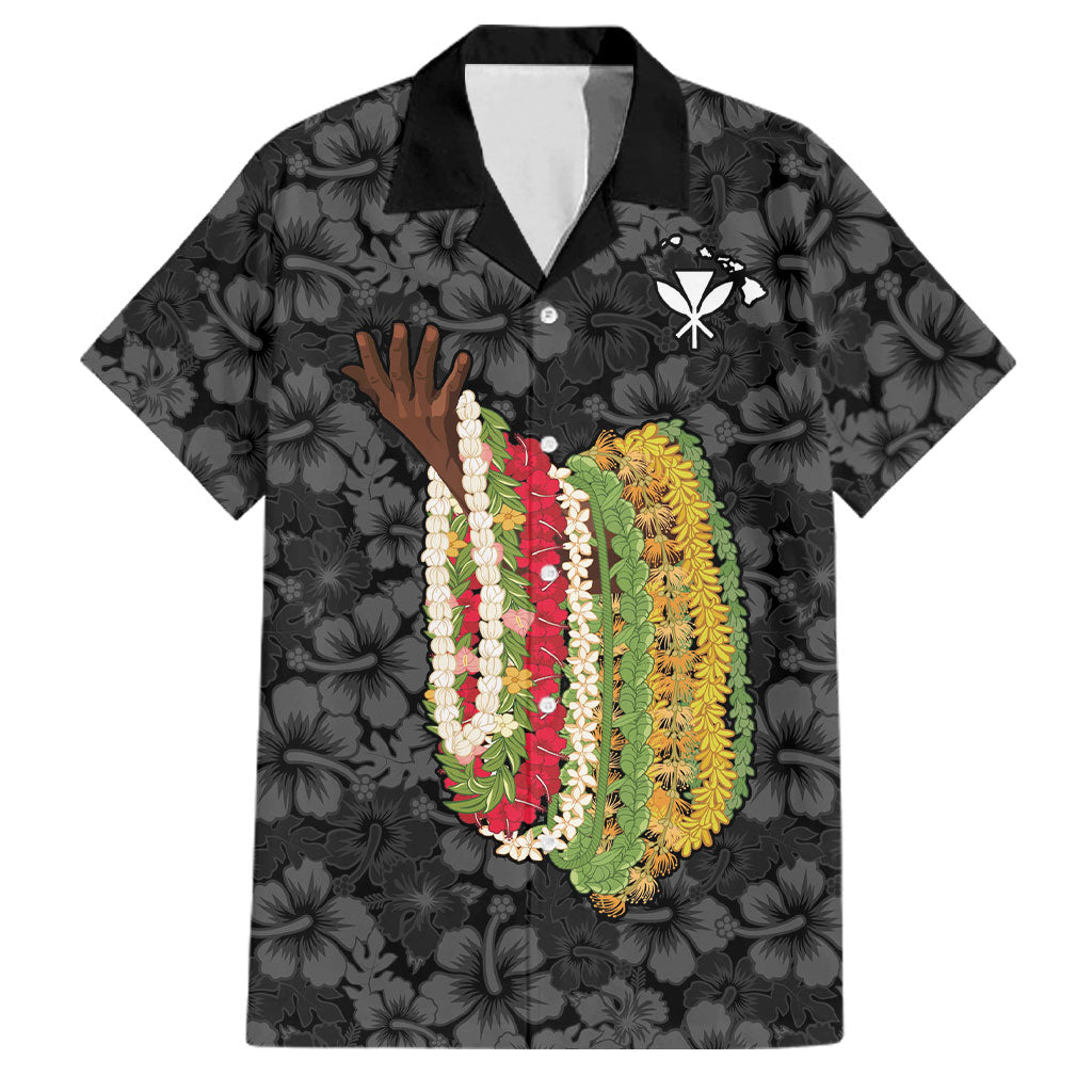 Hawaii Lei Kamehameha Family Matching Puletasi and Hawaiian Shirt Ele'ele Seamless Pattern Hibiscus Flower