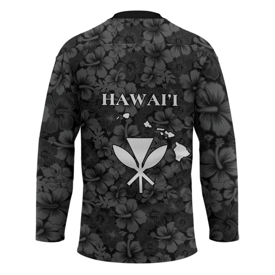 Hawaii Lei Kamehameha Hockey Jersey Ele'ele Seamless Pattern Hibiscus Flower