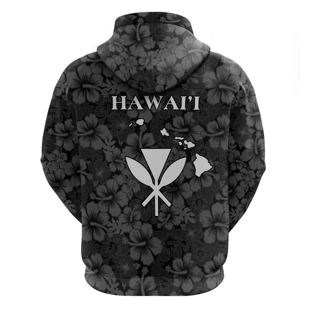 Hawaii Lei Kamehameha Hoodie Ele'ele Seamless Pattern Hibiscus Flower
