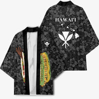 Hawaii Lei Kamehameha Kimono Ele'ele Seamless Pattern Hibiscus Flower