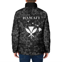 Hawaii Lei Kamehameha Padded Jacket Ele'ele Seamless Pattern Hibiscus Flower LT9 - Polynesian Pride