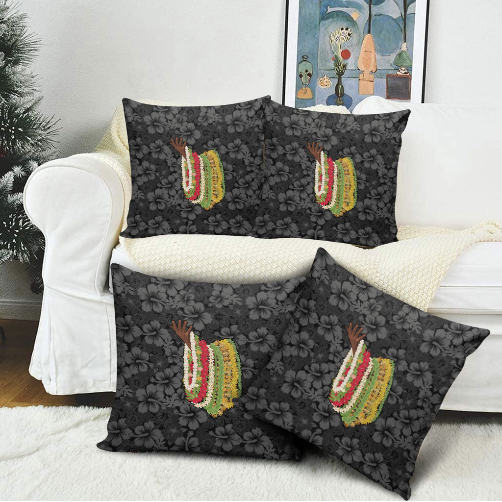 Hawaii Lei Kamehameha Pillow Cover Ele'ele Seamless Pattern Hibiscus Flower