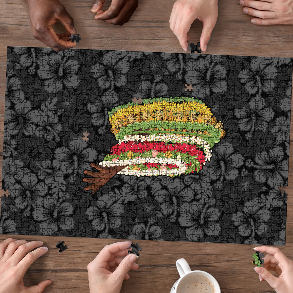 Hawaii Lei Kamehameha Puzzle Ele'ele Seamless Pattern Hibiscus Flower LT9 - Polynesian Pride