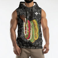 Hawaii Lei Kamehameha Sleeveless Hoodie Ele'ele Seamless Pattern Hibiscus Flower