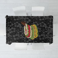 Hawaii Lei Kamehameha Tablecloth Ele'ele Seamless Pattern Hibiscus Flower LT9 Black - Polynesian Pride