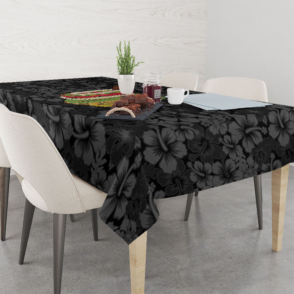 Hawaii Lei Kamehameha Tablecloth Ele'ele Seamless Pattern Hibiscus Flower LT9 - Polynesian Pride