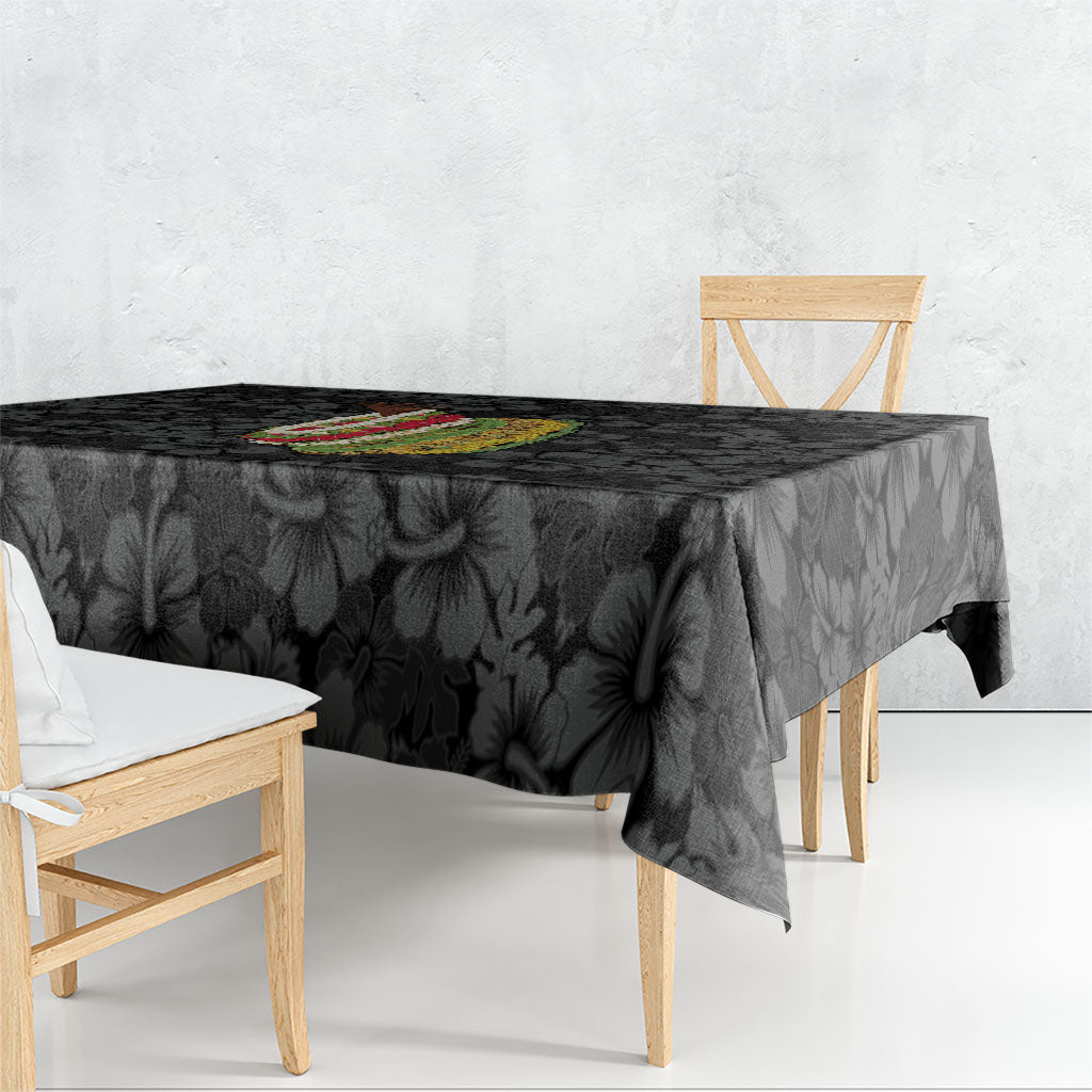 Hawaii Lei Kamehameha Tablecloth Ele'ele Seamless Pattern Hibiscus Flower LT9 - Polynesian Pride
