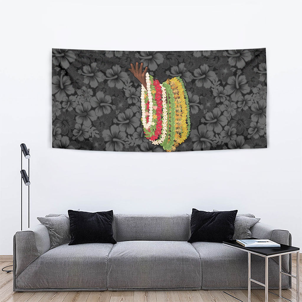 Hawaii Lei Kamehameha Tapestry Ele'ele Seamless Pattern Hibiscus Flower