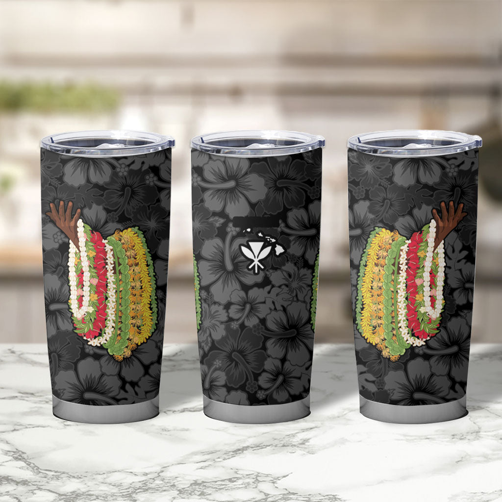 Hawaii Lei Kamehameha Tumbler Cup Ele'ele Seamless Pattern Hibiscus Flower
