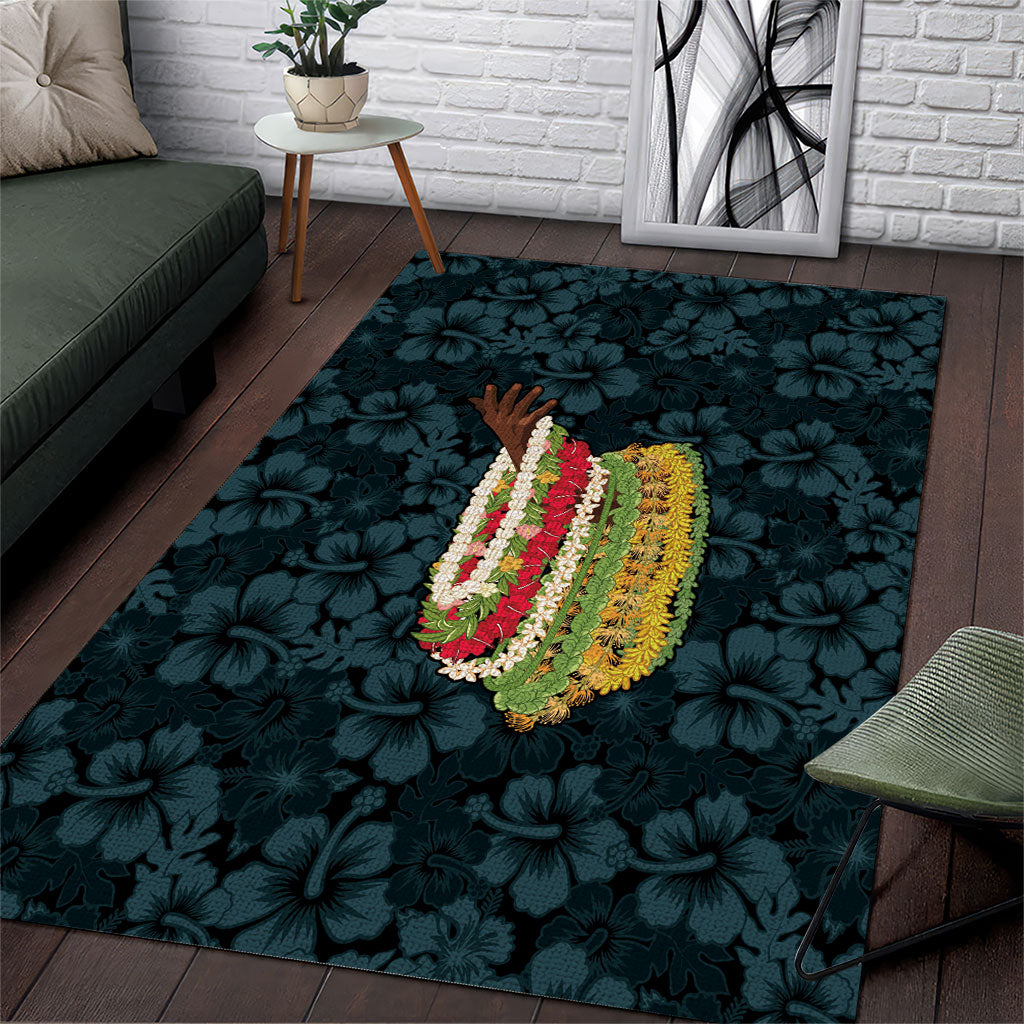 Hawaii Lei Kamehameha Area Rug Uliuli Seamless Pattern Hibiscus Flower