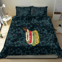 Hawaii Lei Kamehameha Bedding Set Uliuli Seamless Pattern Hibiscus Flower