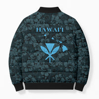 Hawaii Lei Kamehameha Bomber Puffer Jacket Uliuli Seamless Pattern Hibiscus Flower